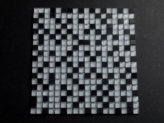 Uitverkoop Leidinggevende Ontvanger Mozaiek zwart wit steen mix 15mm - Tegelgemak